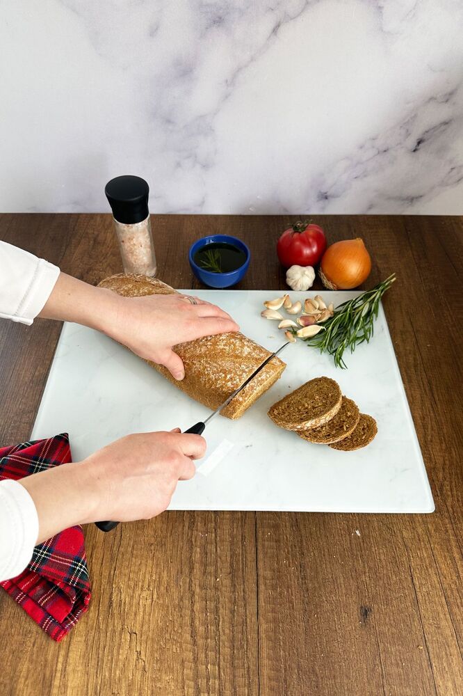 Klasik Mermer Desenli | Cam Kesme Tahtası - Cam Kesme Tablası | 30cm x 40cm