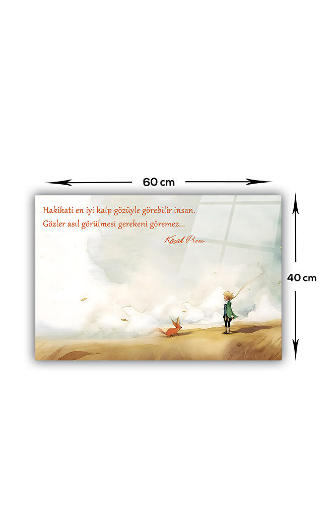 Cam Ocak Arkası Koruyucu | Küçük Prens - Kalp Gözü | 40cm x 60cm