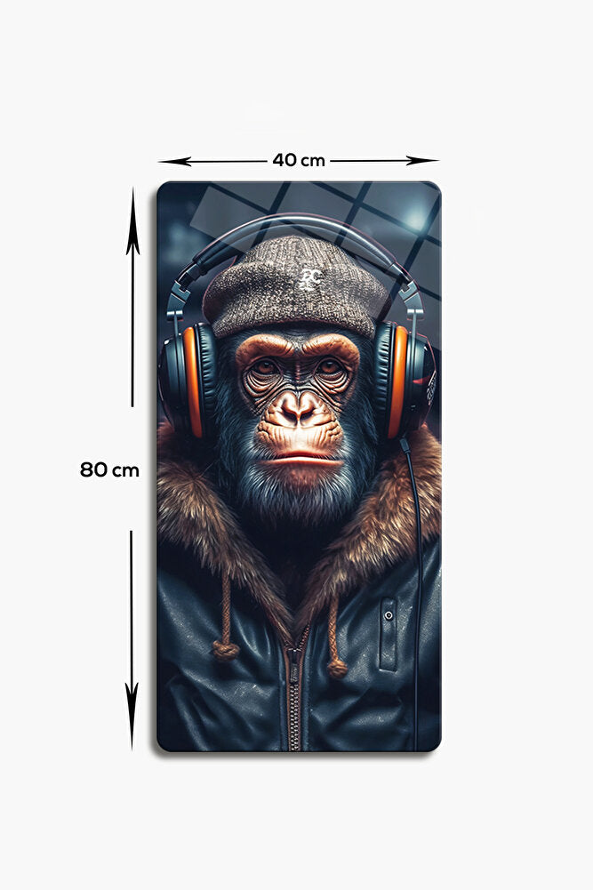 Cam Tablo | Modern Art Serisi | Angry Monkey | 40cm x 80cm