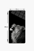 Cam Tablo | Modern Art Serisi | Black-White Lion | 3'lü Takım | 40cm x 80cm
