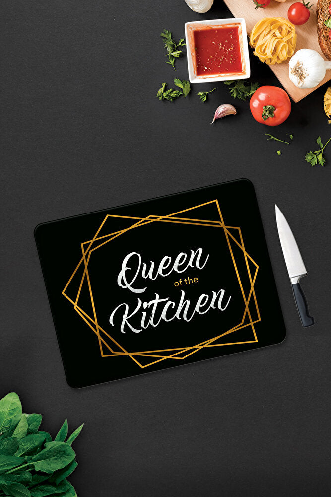 Cam Kesme Tahtası - Cam Kesme Tablası | Queen Of The Kitchen - Siyah | 30cm X 40cm