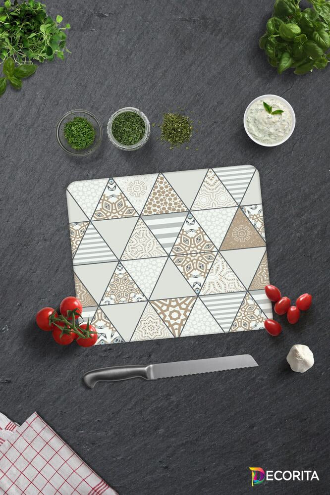 Mandala Desenli | Cam Kesme Tahtası - Cam Kesme Tablası | 30 cm x 40 cm