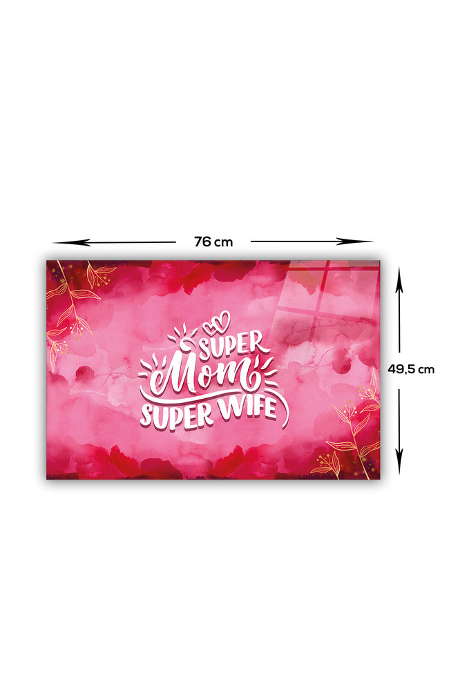 Cam Ocak Arkası Koruyucu | Süper Annem | 40cm x 60cm