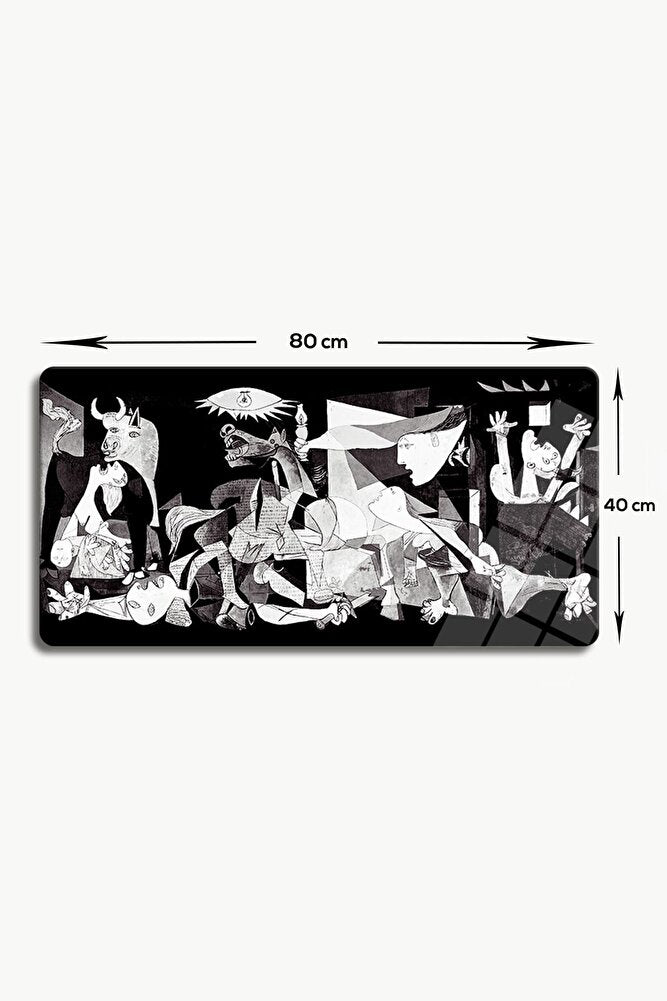 Cam Tablo | Klasik Tablo | Pablo Picasso | Guernica | Renkli | 40cm X 80cm