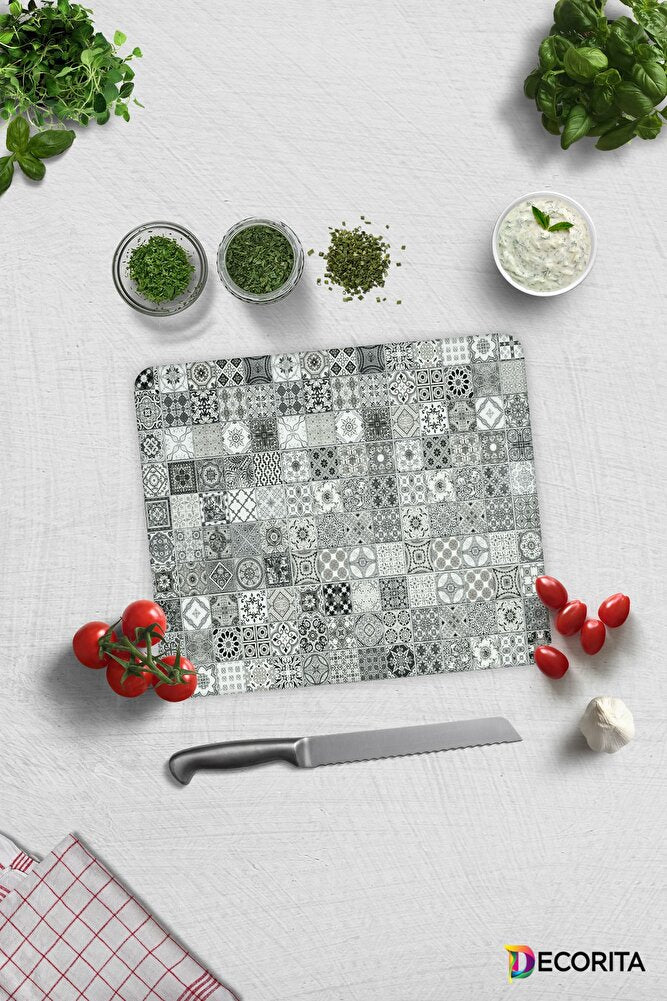 Karakalem Çizim | Cam Kesme Tahtası - Cam Kesme Tablası | 20cm X 30cm