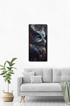 Cam Tablo | Modern Art Serisi | Grey Owl | 40cm x 80cm