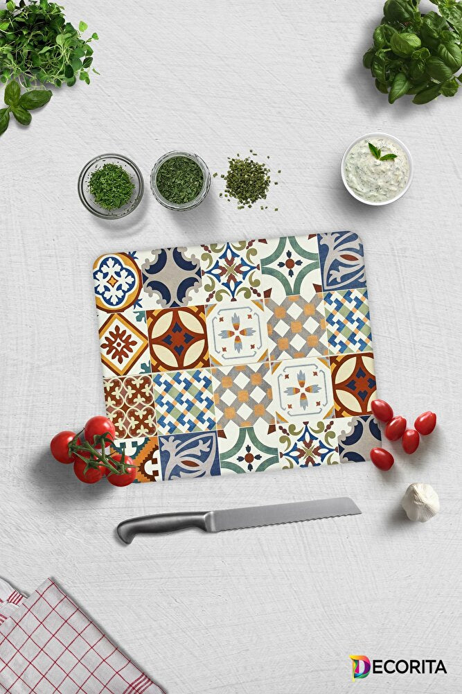 Çini Desen | Cam Kesme Tahtası - Cam Kesme Tablası | 29cm X 34cm