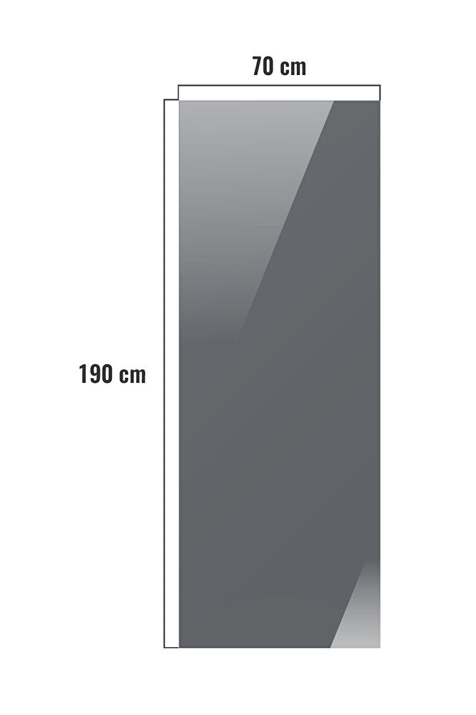 Cam Duşakabin Seperatör - Sabit Panel | Bronz Cam | Metalik Parlak Profil | 70cm x 190cm