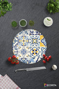 Mavi Çini Desen | Cam Kesme Tahtası - Cam Kesme Tablası | Çap32cm