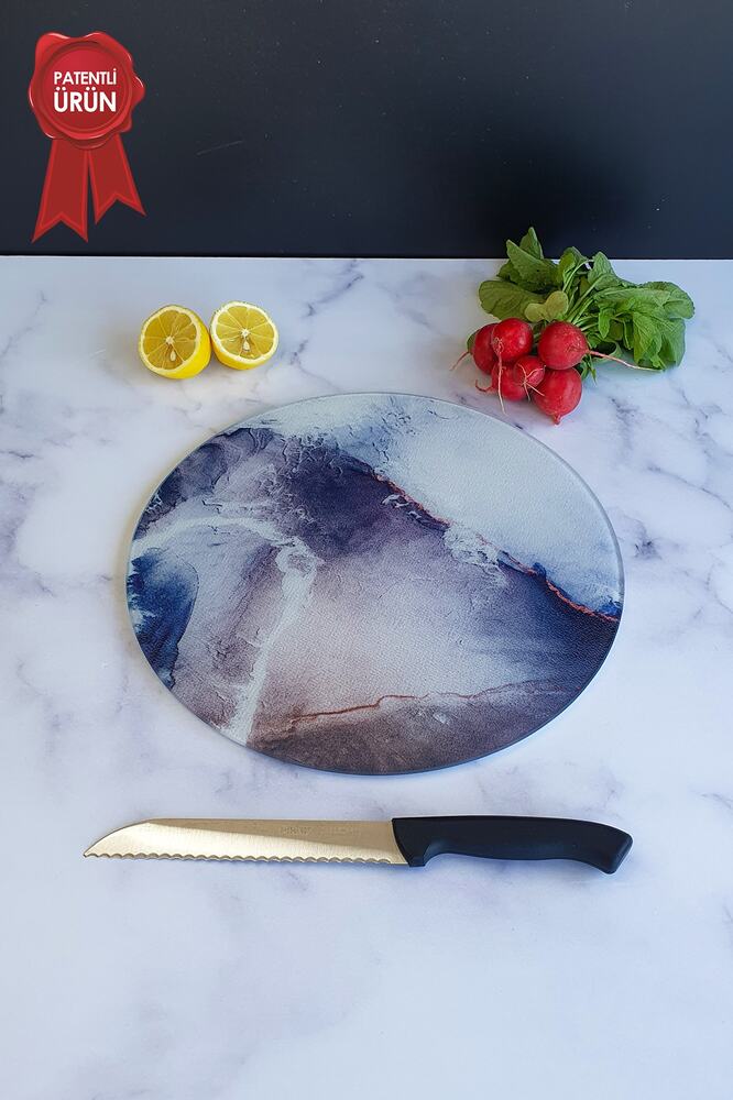 Cam Kesme Tahtası - Cam Kesme Tablası | Buzlu Cam - Ocean | 30cm X 40cm