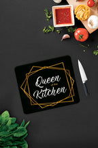 Cam Kesme Tahtası - Cam Kesme Tablası | Queen Of The Kitchen - Siyah | 29cm X 34cm