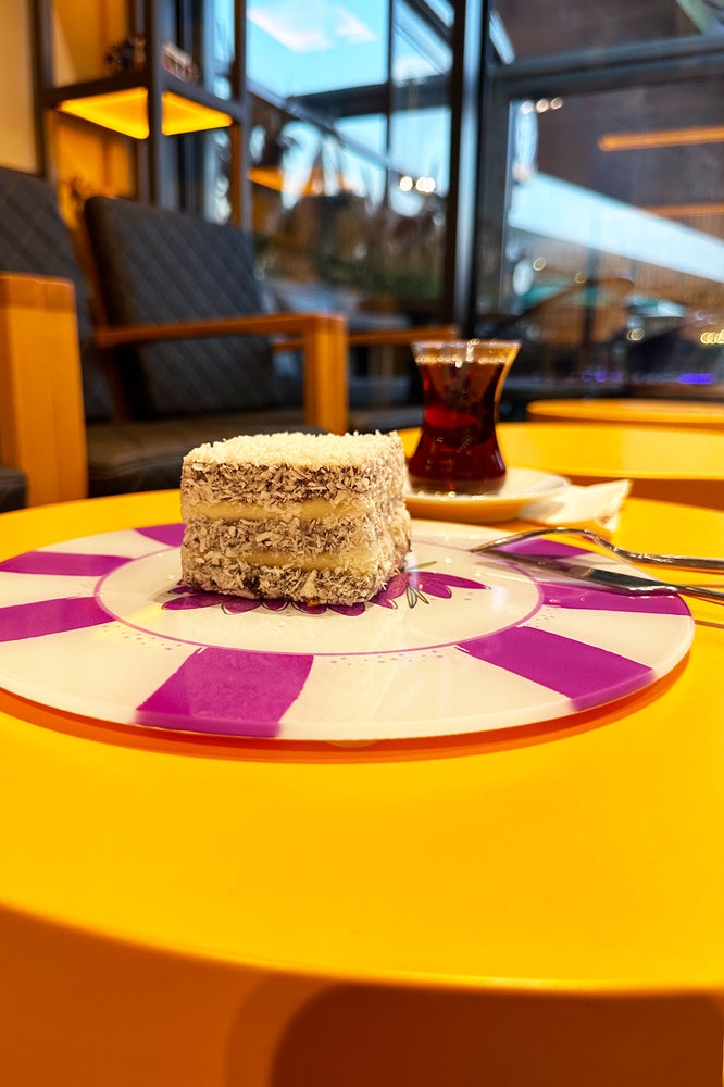 Cam Tabak - Kahvaltı Tabağı - Pasta Tabağı | Mavi Konsept | Çap25cm
