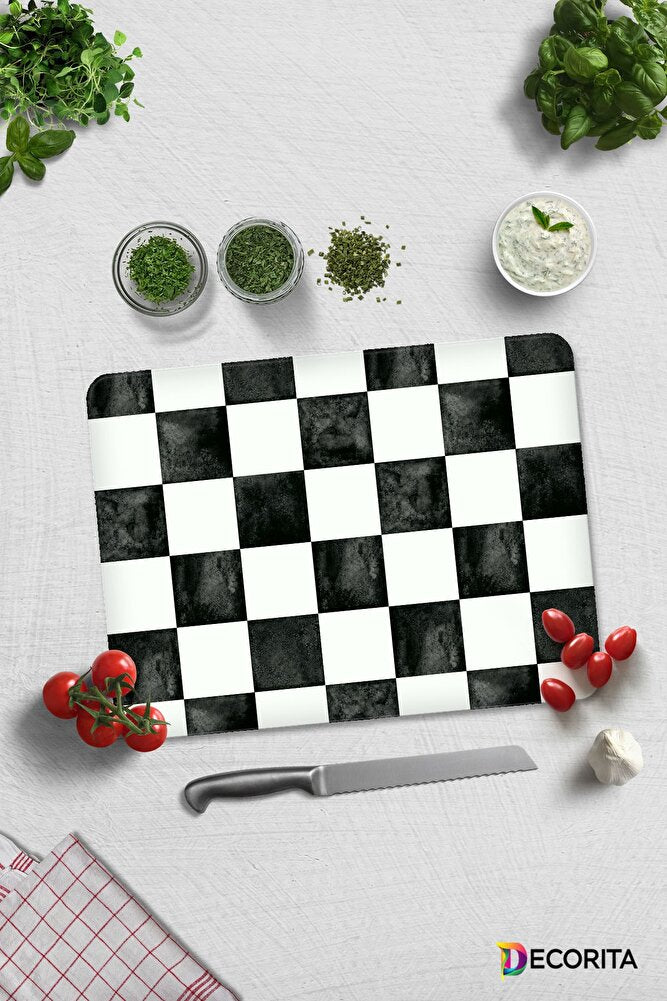 Damalı Desen | Cam Kesme Tahtası - Cam Kesme Tablası | 30cm X 40cm