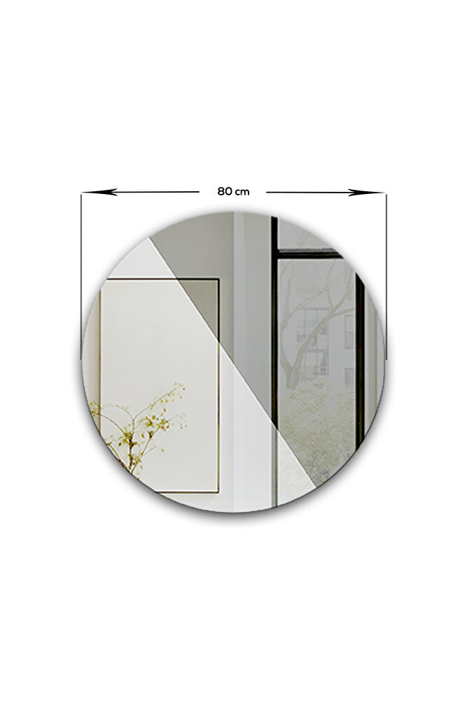 Salon Duvar Aynası | Düz Füme Ayna | İsis Düz Füme Tasarım Ayna | Çap80cm