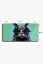 Cam Tablo | Modern Art Serisi | Cool Cat | 40cm x 80cm