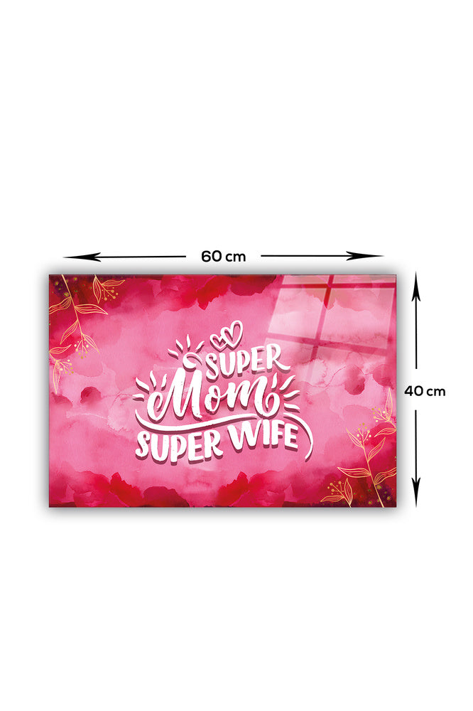 Cam Ocak Arkası Koruyucu | Süper Annem | 40cm x 60cm