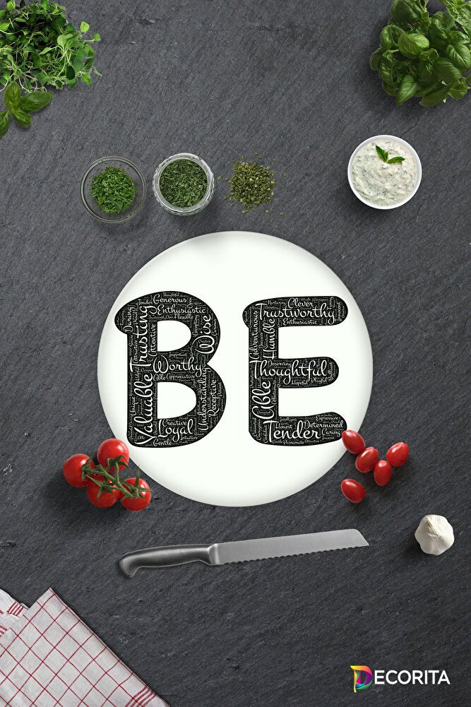 Being Temalı | Cam Kesme Tahtası - Cam Kesme Tablası | 29cm x 34cm