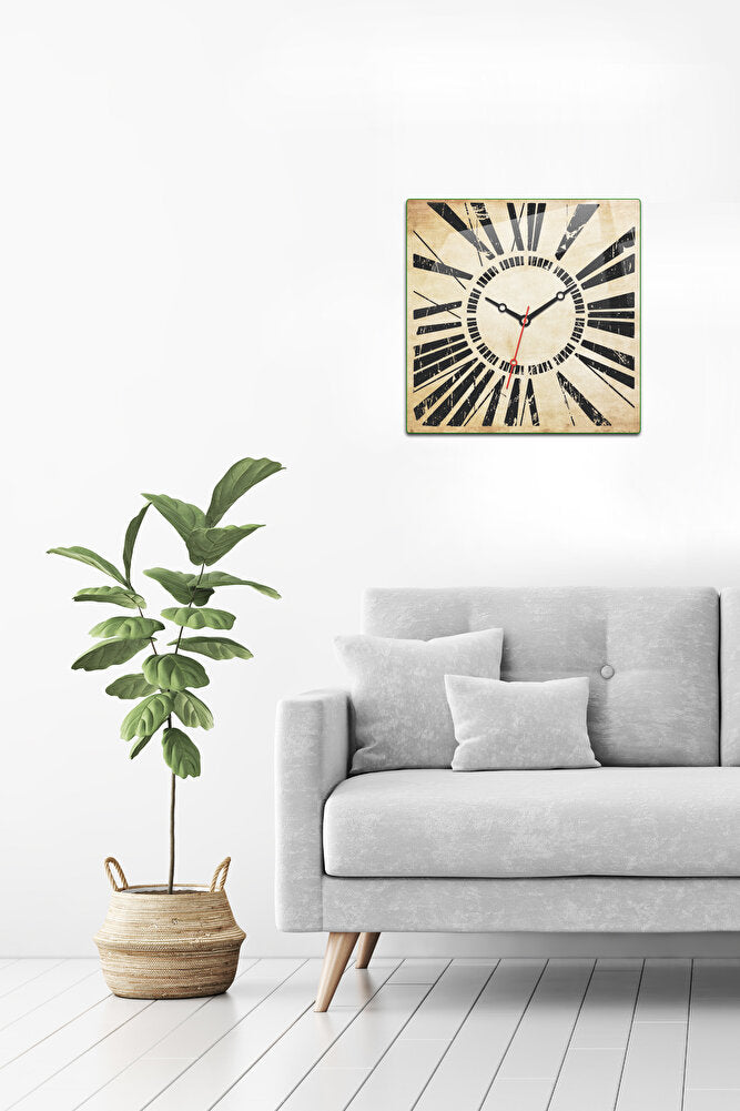 Cam Duvar Saati | Roma Rakamlı Retro | 32cm x 32cm