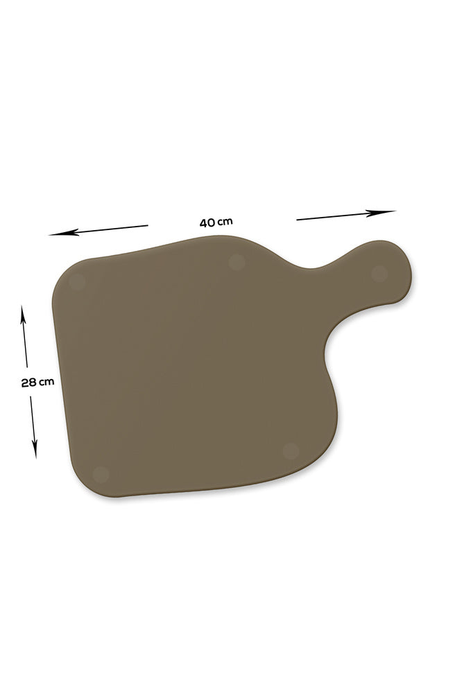 Saplı Cam Kesme Tahtası - Cam Kesme Tablası | Bronz Cam | 28cm x 40cm