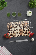 Leopar Desen | Cam Kesme Tahtası - Cam Kesme Tablası | 20cm X 30cm