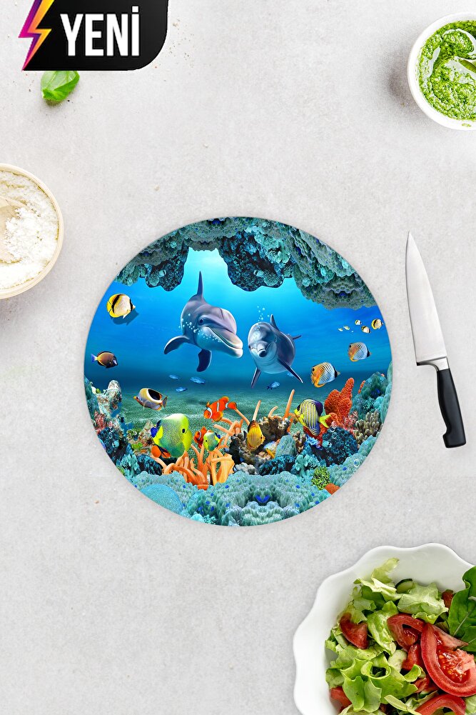 Akvaryum Desenli | Cam Kesme Tahtası - Cam Kesme Tablası | 20cm x 30cm