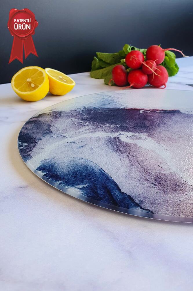 Cam Kesme Tahtası - Cam Kesme Tablası | Buzlu Cam - Ocean | 30cm X 40cm