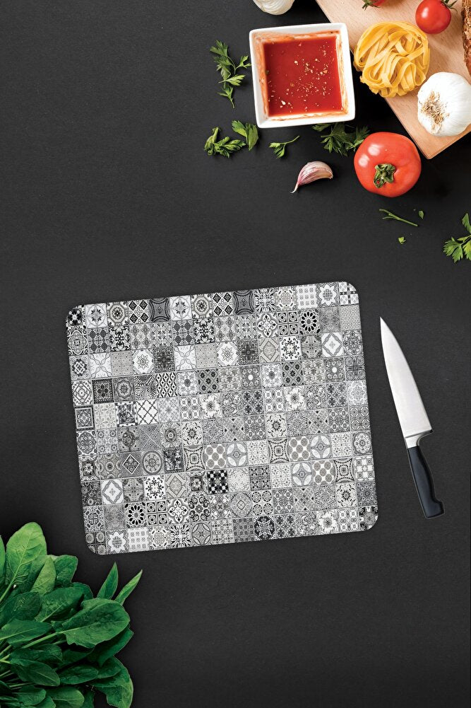 Karakalem Çizim | Cam Kesme Tahtası - Cam Kesme Tablası | 20cm X 30cm