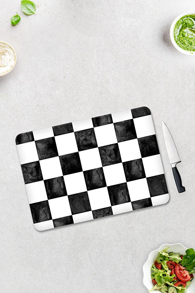 Damalı Desen | Cam Kesme Tahtası - Cam Kesme Tablası | 30cm X 40cm