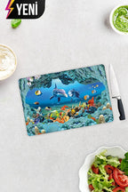 Akvaryum Desenli | Cam Kesme Tahtası - Cam Kesme Tablası | 20cm x 30cm