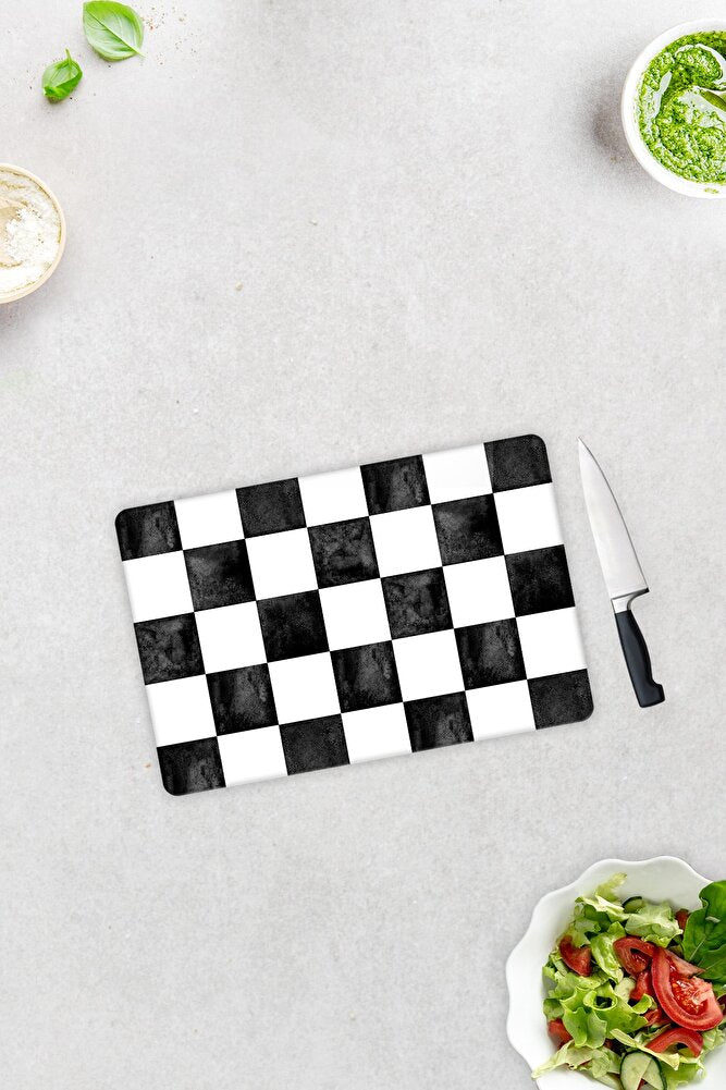 Damalı Desen | Cam Kesme Tahtası - Cam Kesme Tablası | 20cm X 30cm