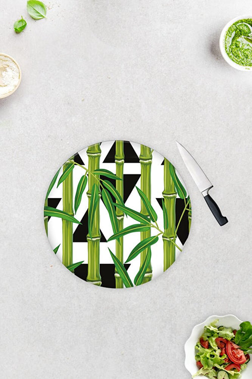 Bamboo Desen | Cam Kesme Tahtası - Cam Kesme Tablası | Çap32 Cm