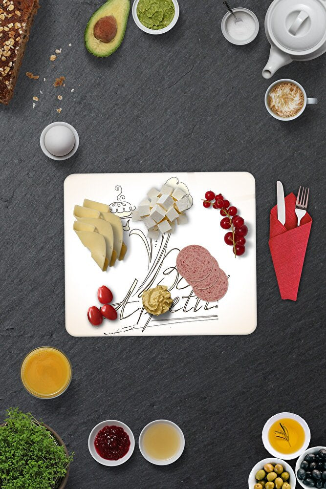 2'li Takım | Cam Tabak - Kahvaltı Tabağı - Pasta Tabağı | Bon Appetit -şef | 29cm X 34cm