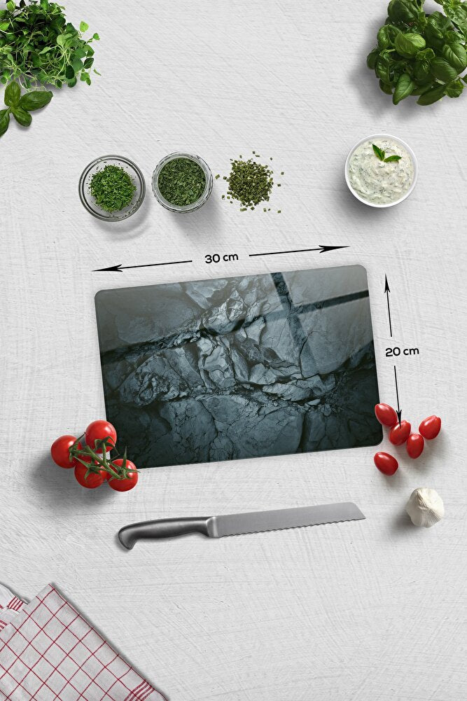 Cam Kesme Tahtası - Cam Kesme Tablası | Doğal Taş Desen | 20cm X 30cm