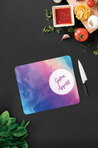 Guten Appetit | Renkli Tuval | Cam Kesme Tahtası - Cam Kesme Tablası | 29cm X 34cm