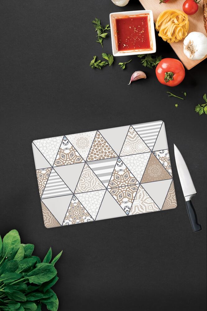 Mandala Desenli | Cam Kesme Tahtası - Cam Kesme Tablası | 30 cm x 40 cm