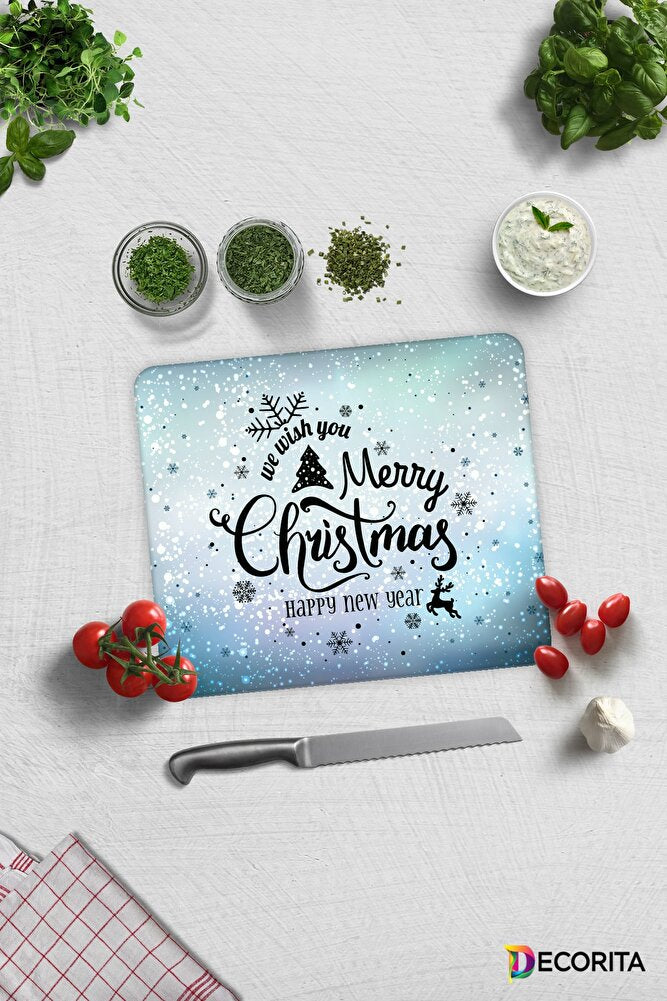 Cam Kesme Tahtası - Cam Kesme Tablası | New Years | 29cm X 34cm
