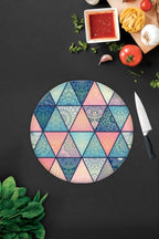 Renkli Mandala Desenli | Cam Kesme Tahtası - Cam Kesme Tablası | 29 cm x 34 cm