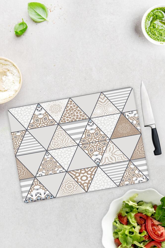 Mandala Desenli | Cam Kesme Tahtası - Cam Kesme Tablası | 30 cm x 40 cm