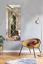 Ayna - Bronz Ayna - Baklava Desenli Ayna - 130cm X 50cm