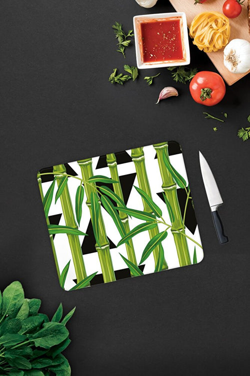 Bamboo Desen | Cam Kesme Tahtası - Cam Kesme Tablası | 29cm X 34cm