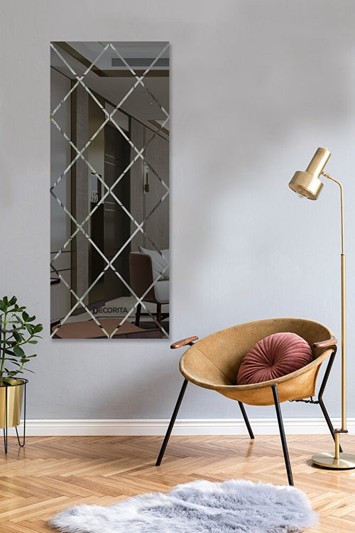 Ayna - Bronz Ayna - Baklava Desenli Ayna - 130cm X 50cm