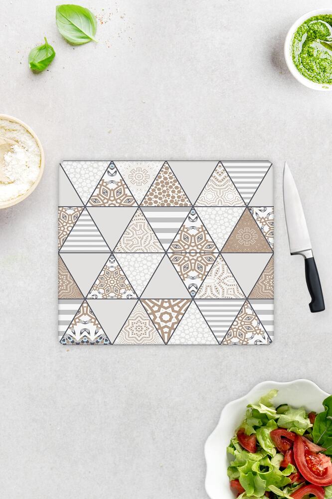 Mandala Desenli | Cam Kesme Tahtası - Cam Kesme Tablası | 30 cm x 40 cm
