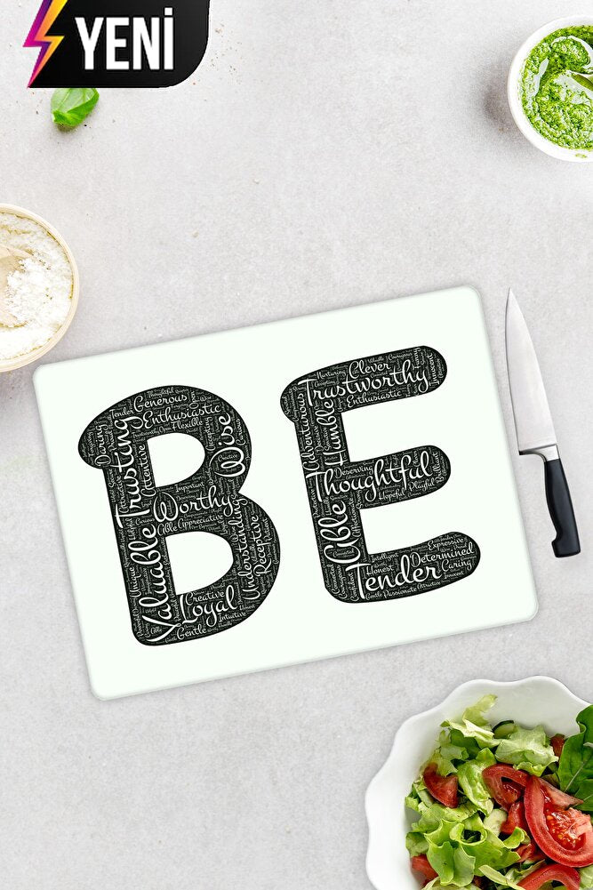 Being Temalı | Cam Kesme Tahtası - Cam Kesme Tablası | 29cm x 34cm