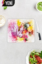 Renkli Sonbahar | Cam Kesme Tahtası - Cam Kesme Tablası | 29cm x 34cm