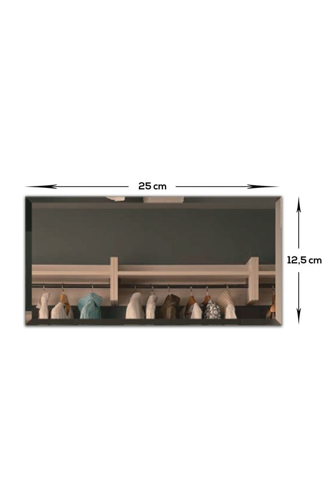 Aplik Aynası | Füme Ayna | 4'lü Takım | 12,5cm X 25cm