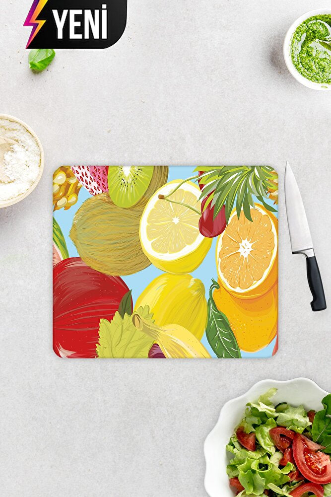Ekşi Meyveler | Cam Kesme Tahtası - Cam Kesme Tablası | 20cm x 30cm