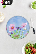 Cam Kesme Tahtası - Cam Kesme Tablası | Menekşe Desenli | 30cm X 40cm