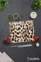Leopar Desen | Cam Kesme Tahtası - Cam Kesme Tablası | 29cm X 34cm