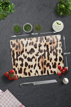 Leopar Desen | Cam Kesme Tahtası - Cam Kesme Tablası | 30cm X 40cm