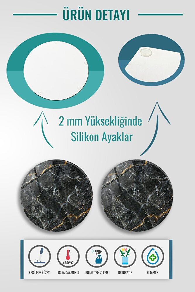 2'li Takım Cam Tabak Kahvaltı Tabağı Çap 32 cm